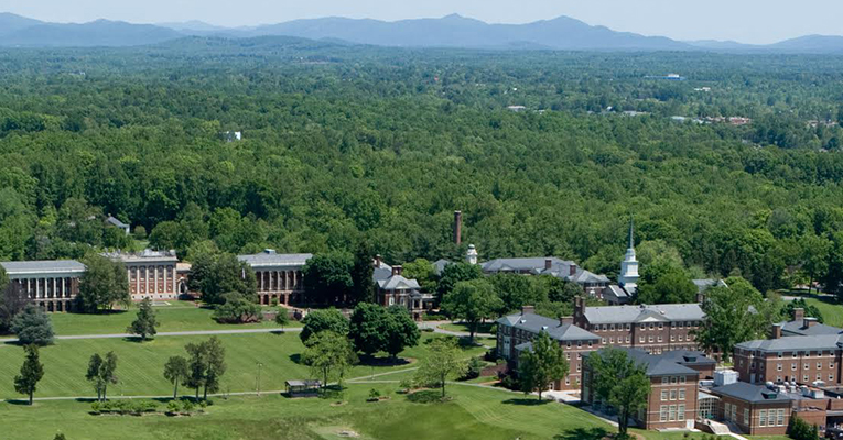 Aerial view of Sweet Briar College in Sweet Briar, Va