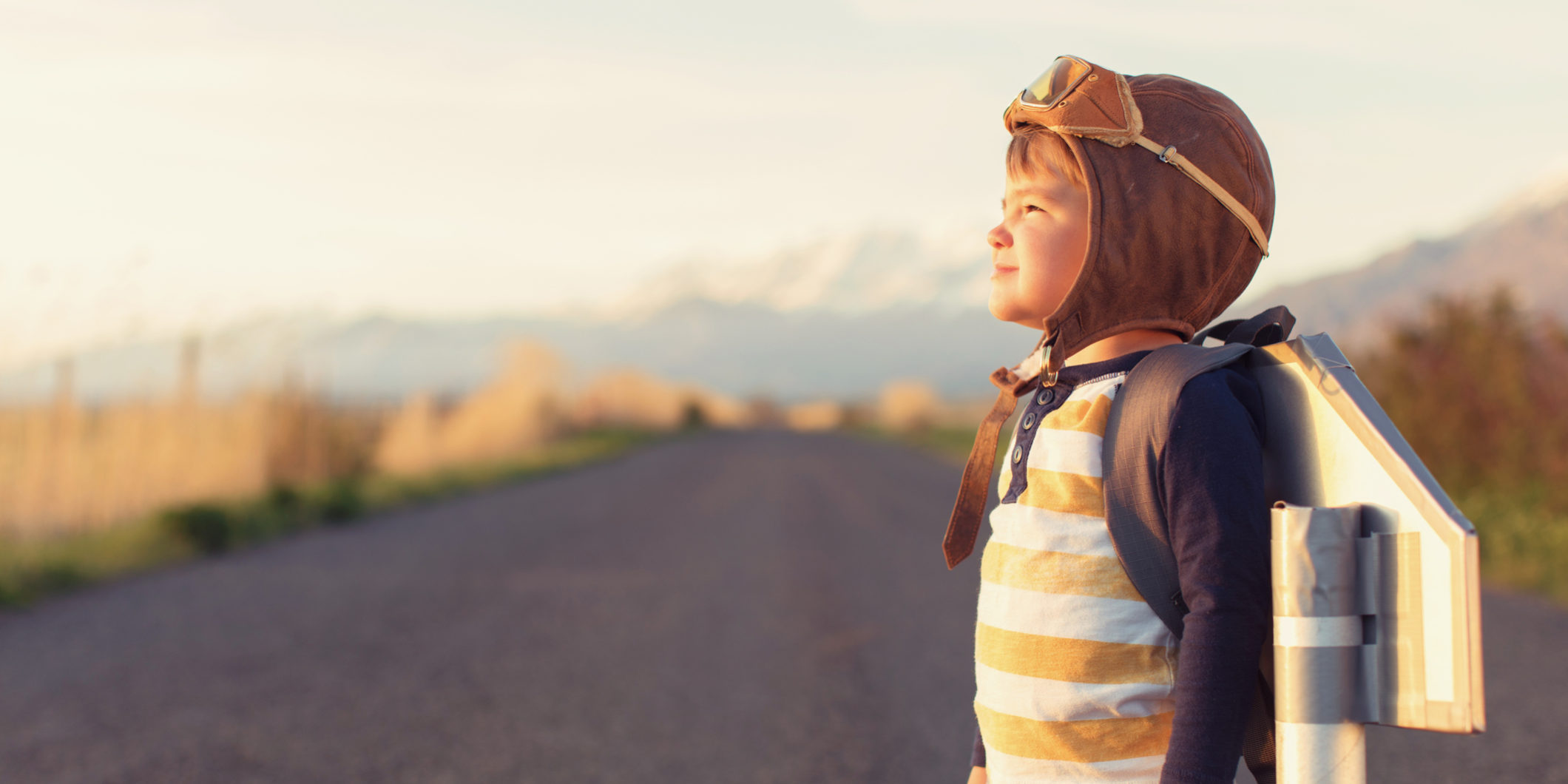 Young Boy with Jet Pack Dreams of Flying