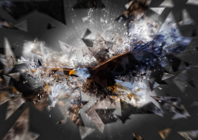 Artistic flapping bird illustration